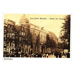 Jonas Daniel Meijerplein Synagogue Amsterdam Vintage Postcard 1900s Historic